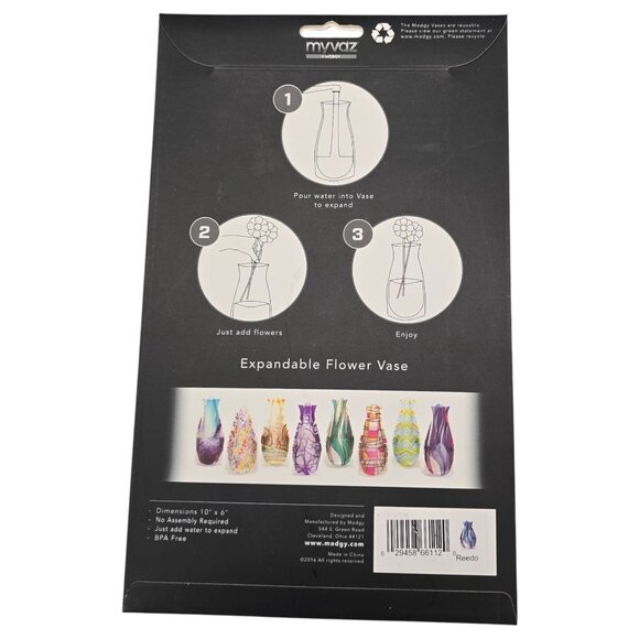 Modgy Expandable Reusable Flower Vases Pack Of 4 Louis C. Tiffany Designs NEW - Picture 8 of 8